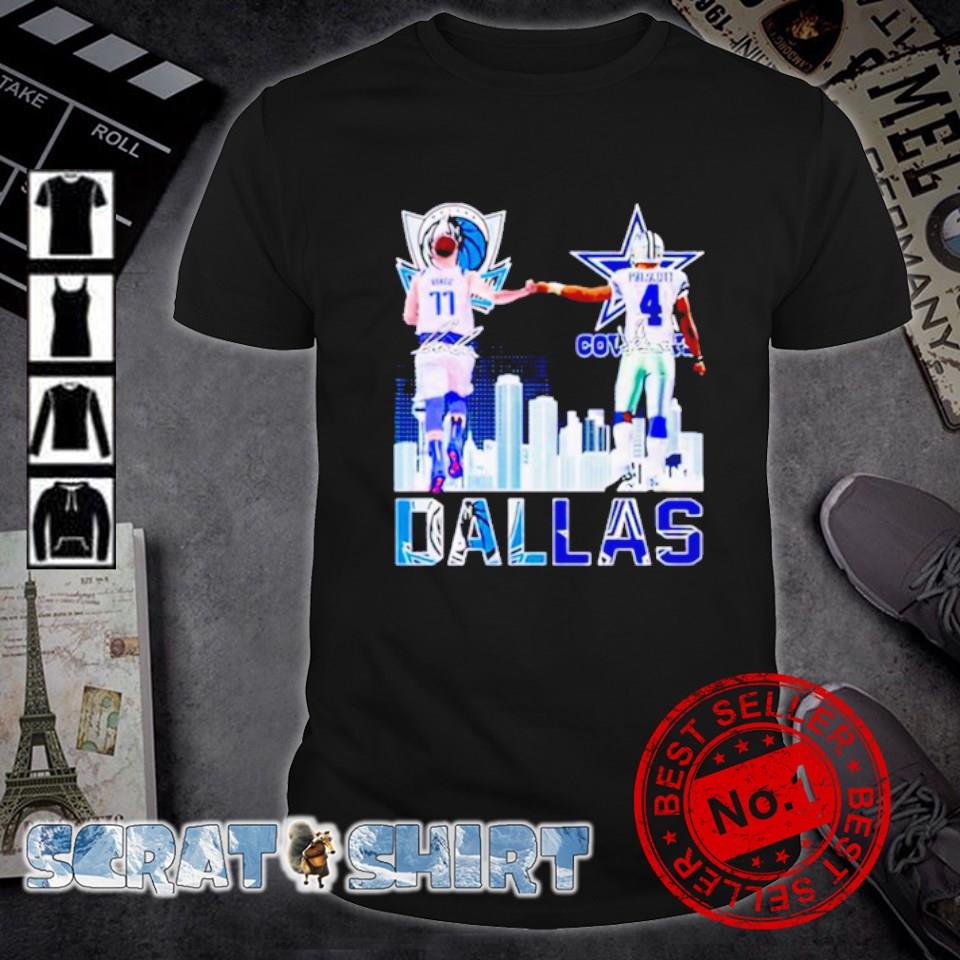 Top dak Prescott and Luka Doncic Dallas Mavericks Dallas Cowboys signatures shirt