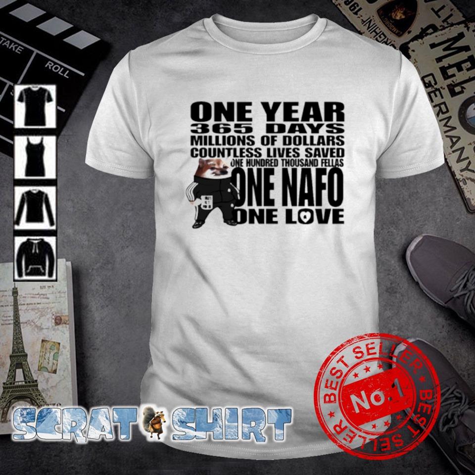 Awesome one year 365 days Millions of Dollars Countless love shirt