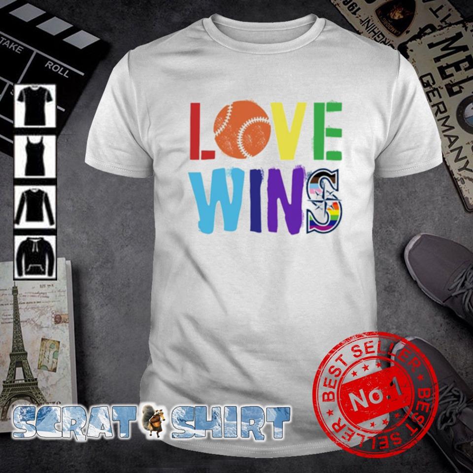 Funny love wins Seattle Mariners pride baseball shirt, hoodie